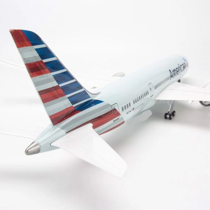 Mô hình máy bay American Airlines Boeing B787 47cm lắp ráp có đèn