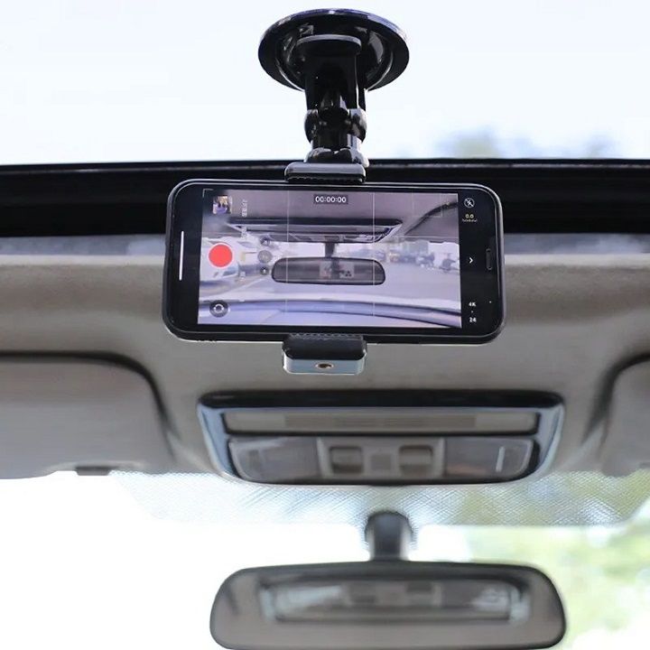 Giá đỡ điện thoại/ camera hành trình GoPro hít kính, Taplo trên ô tô 7 khấc 21 cm