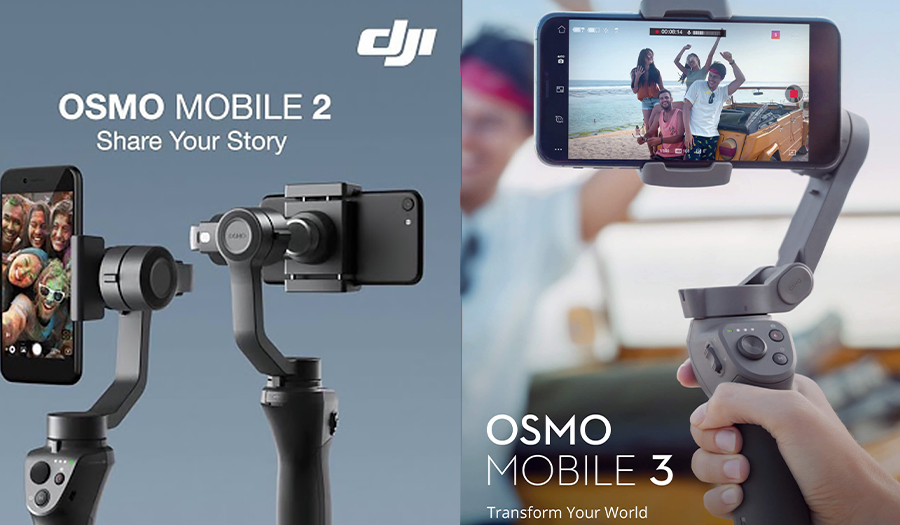 So sánh Gimbal chống rung DJI Osmo Mobile 2 và DJI Osmo Mobile 3