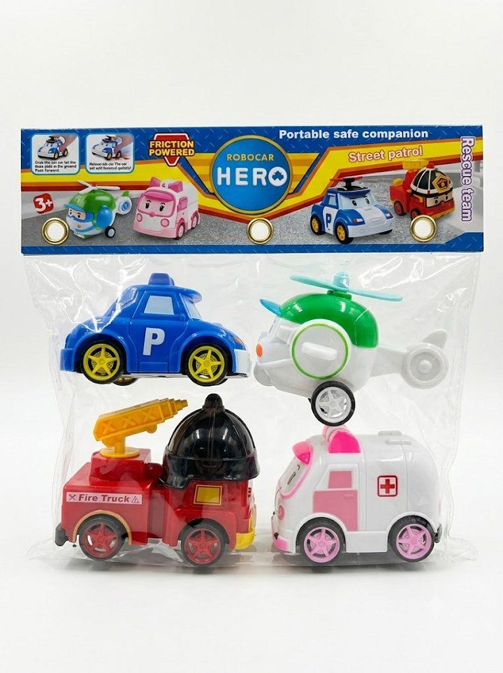 Bộ 4 xe mô hình biệt đội cứu hộ Robocar Poli