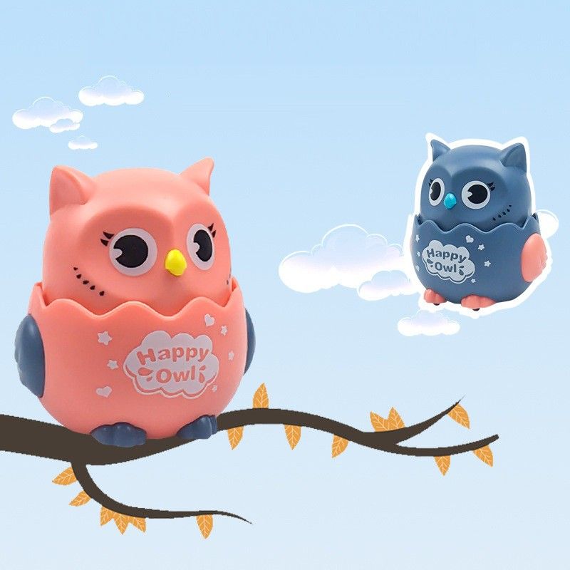 Bộ đồ chơi chim cú nhấn xoay 360 độ Happy Owl dành cho bé chơi