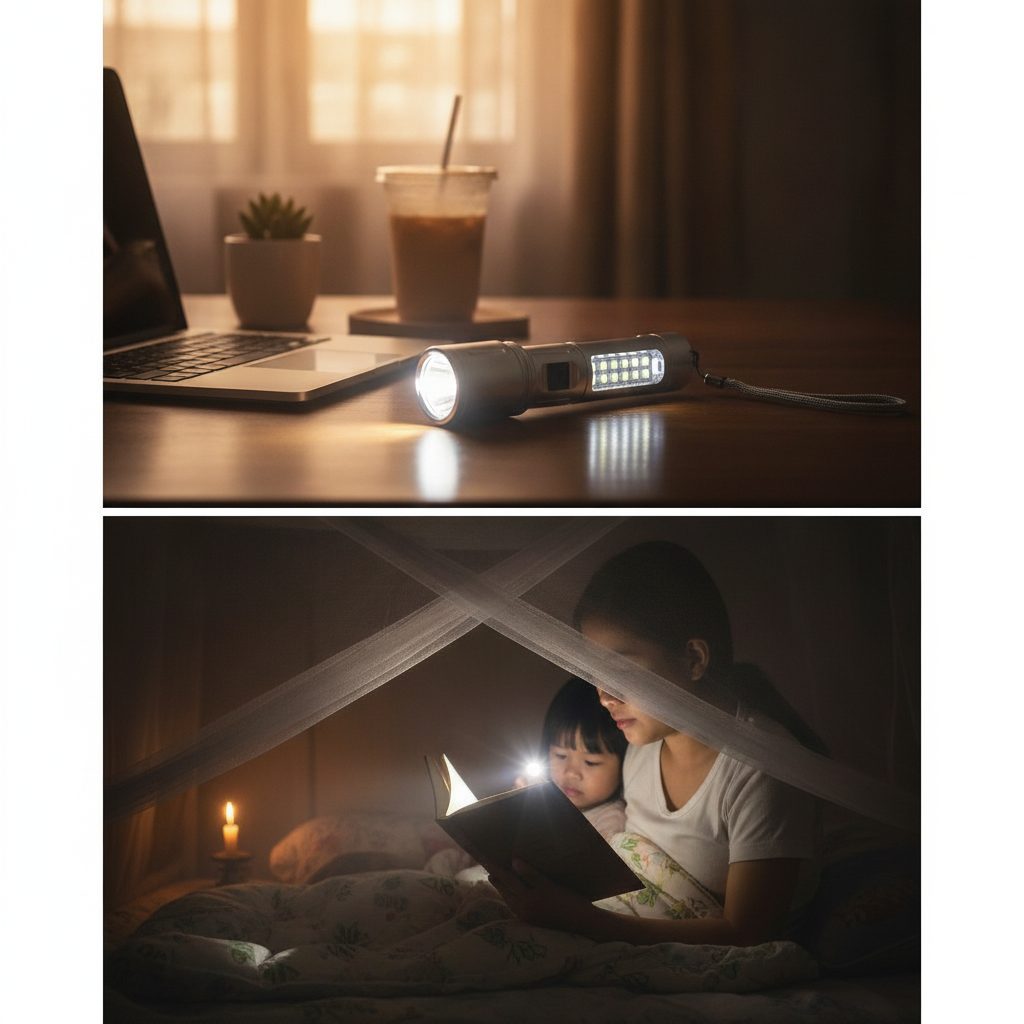 Đèn Pin 603 LED Có 6 Chế Độ Sáng, Kiểu Dáng Nhỏ Gọn Thuận Tiện
