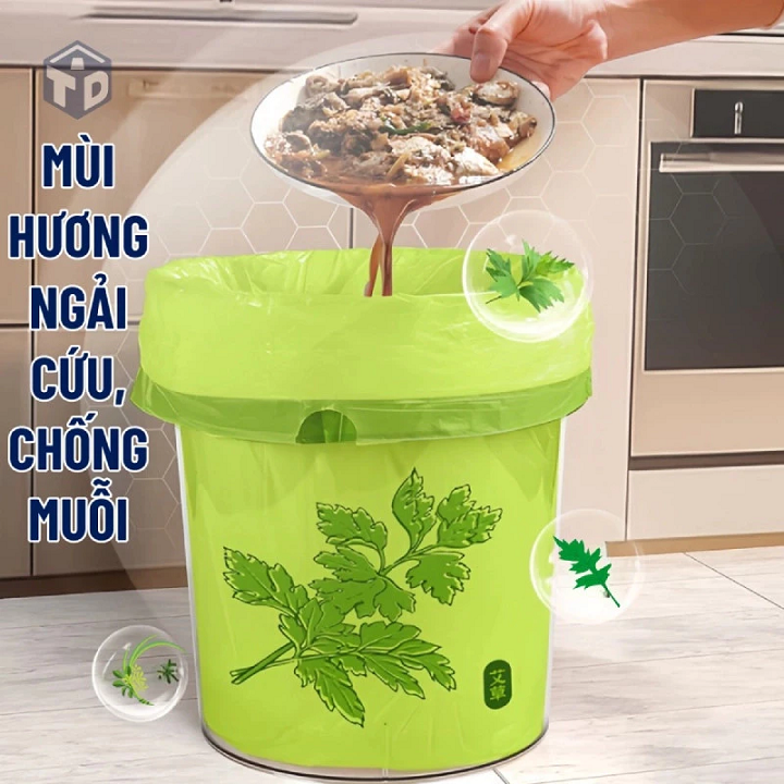Túi đựng rác dây rút ngải cứu 200g