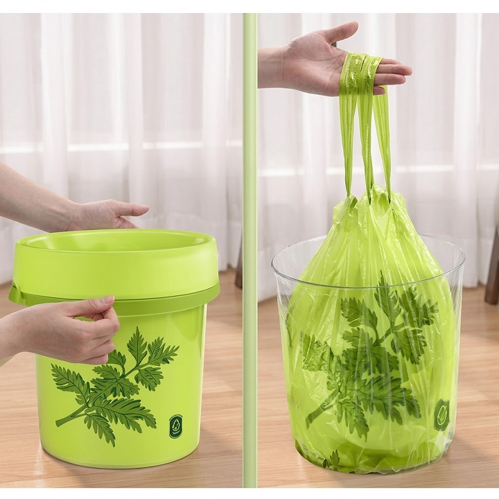 Túi đựng rác dây rút ngải cứu 200g
