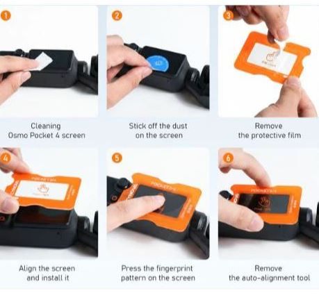 Set 2 bộ gồm dụng cụ d&aacute;n m&agrave;n h&igrave;nh DJI Osmo Pocket4/3 v&agrave; miếng d&aacute;n bảo vệ m&agrave;n h&igrave;nh ống k&iacute;nh cường lực AR h&atilde;ng CYNOVA