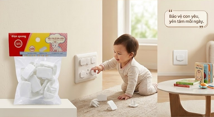 Nắp che lỗ cắm điện Điện Quang ĐQ OPC (20 cái/ gói)