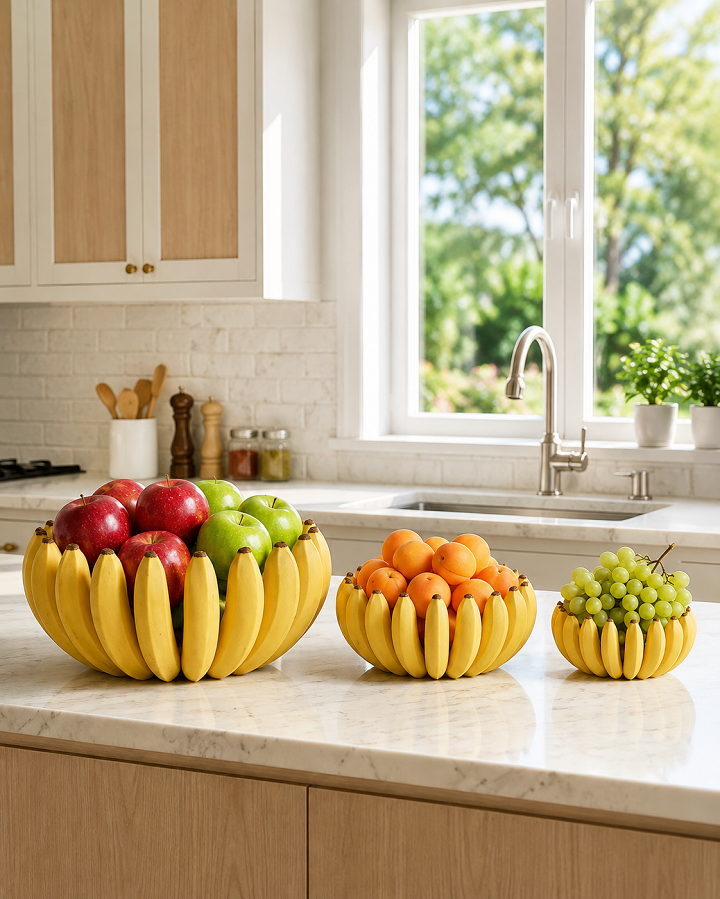 Nải chuối đựng hoa quả bằng nhựa in 3D kích thước 20cm