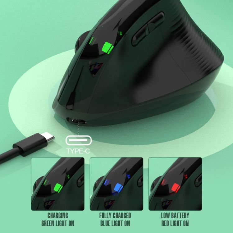 Chuột XUNFOX H5 Kiểu Dáng Công Thái Học - Màu Đen