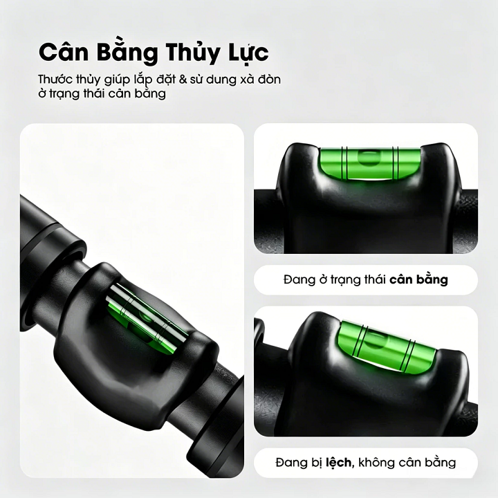 Xà đơn gắn khung cửa điều chỉnh được, không cần khoan tường kích thước 90-130cm