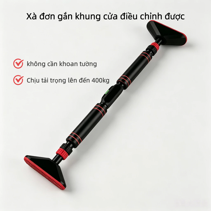 Xà đơn gắn khung cửa điều chỉnh được, không cần khoan tường kích thước 90-130cm