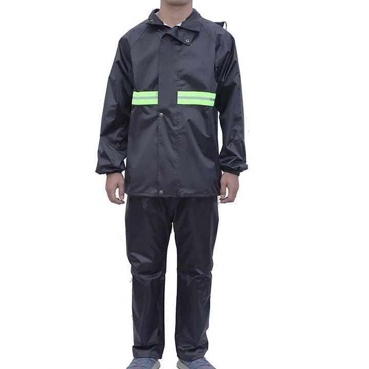 Bộ quần áo mưa vải dù Size 4XL có phản quang sọc xanh