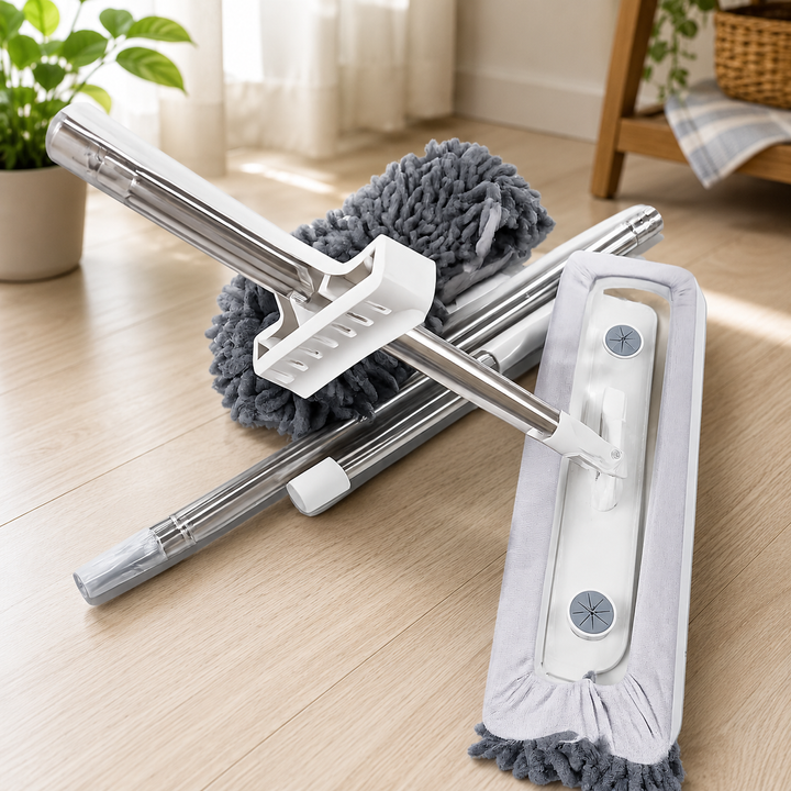 Cây Lau Nhà Tự Vắt Vải Bông, Có 2 Lỗ Chứa Nước Lau Sàn, Cơ Chế Vắt Dễ Dàng