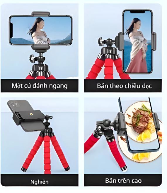 Chân Tripod Mini Bạch Tuộc 360° Cho Điện Thoại Máy Ảnh Camera Hành Trình