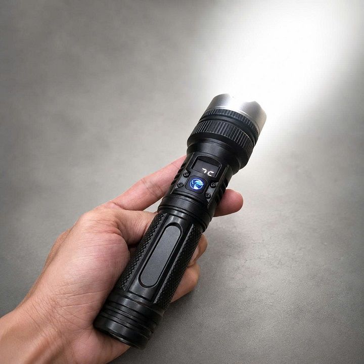 Đèn Pin Led 911 Có 3 Chế Độ Sáng, Chất Liệu Kim Loại Bền Bỉ