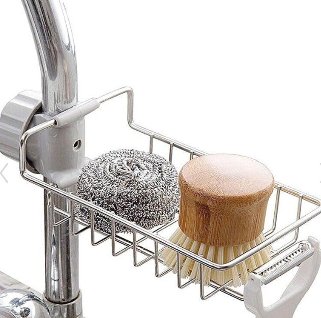 Kệ đựng đồ rửa chén, xà phòng , đồ dùng có khớp gắn vào vòi rửa, gọn gàng, vệ sinh, thoát nước nhanh