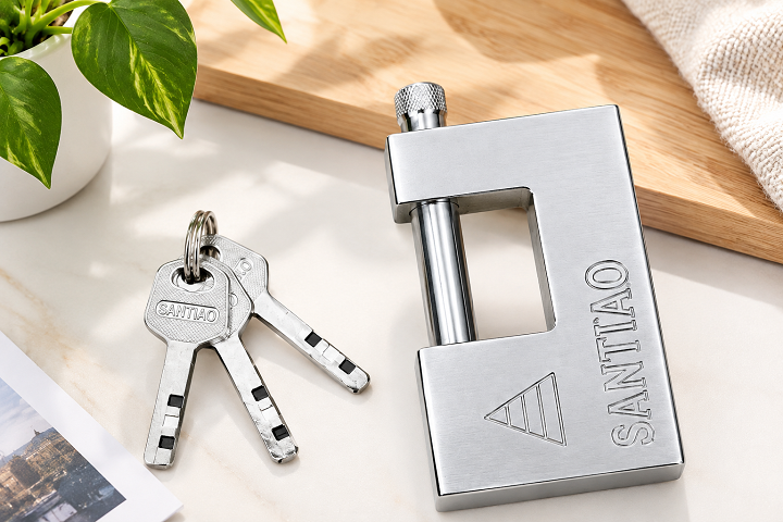 Ổ khóa cửa chống chộm, chống cắt Santiao 100mm