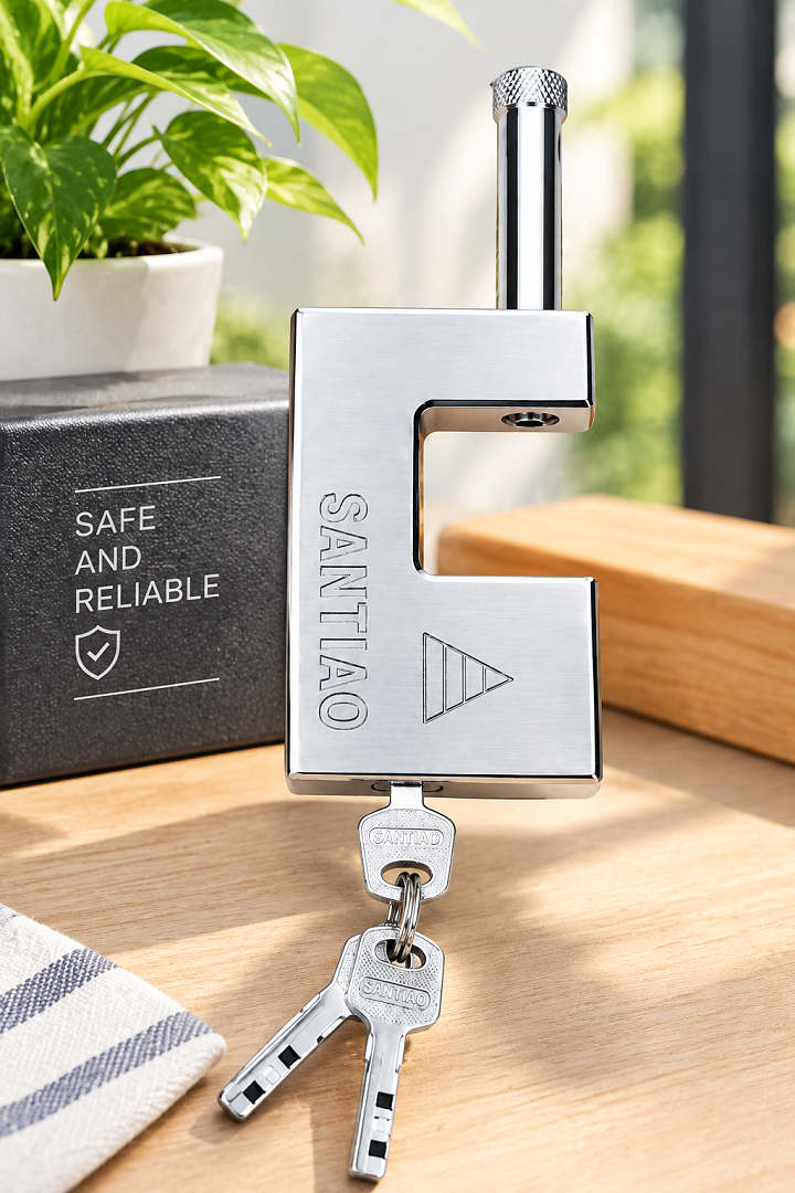 Ổ khóa cửa chống chộm, chống cắt Santiao 100mm