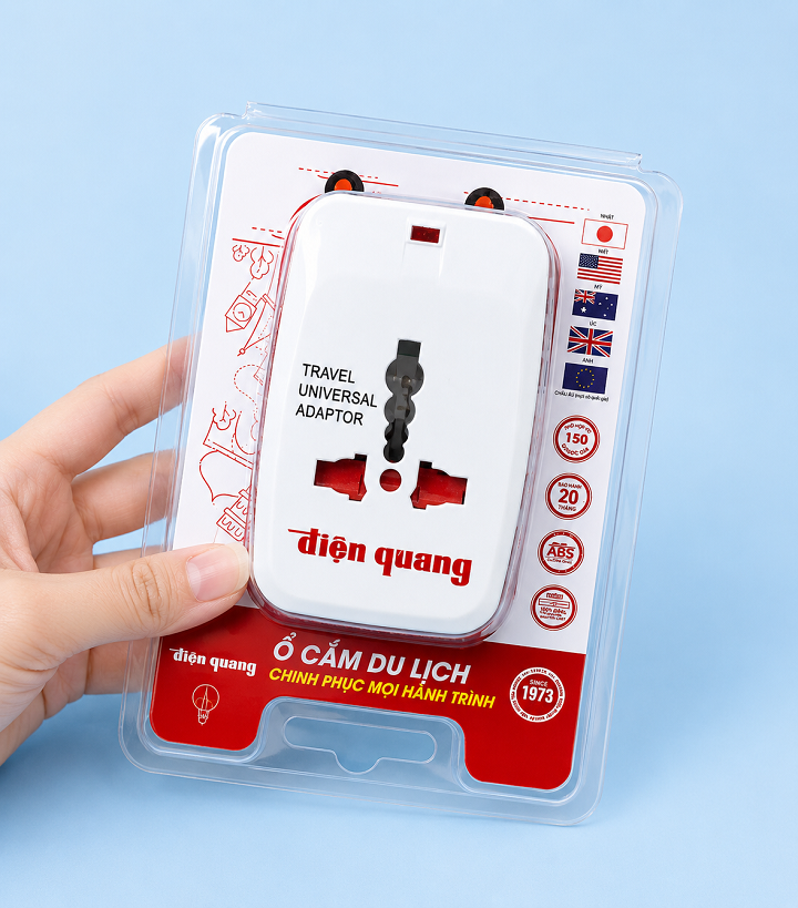 Ổ cắm du lịch ĐQ ESK TV07 2U 1C, Màu trắng, 2 cổng USB, 1 cổng Type - C