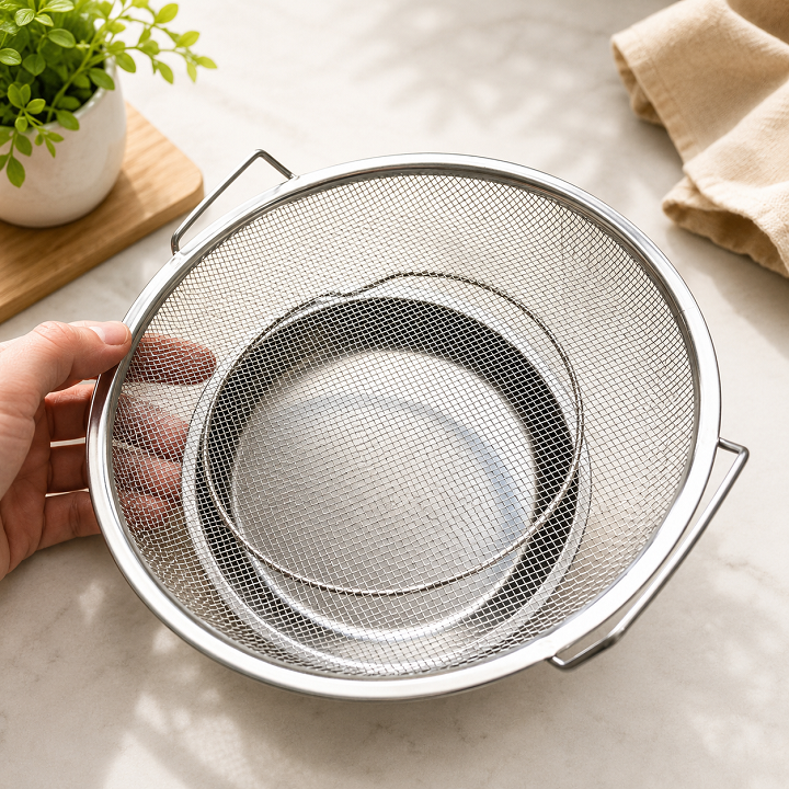Bộ Khay Inox Kèm Vỉ Lưới Lọc Dầu Mỡ - Giữ Thực Phẩm Giòn Ngon, Hạn Chế Thấm Dầu