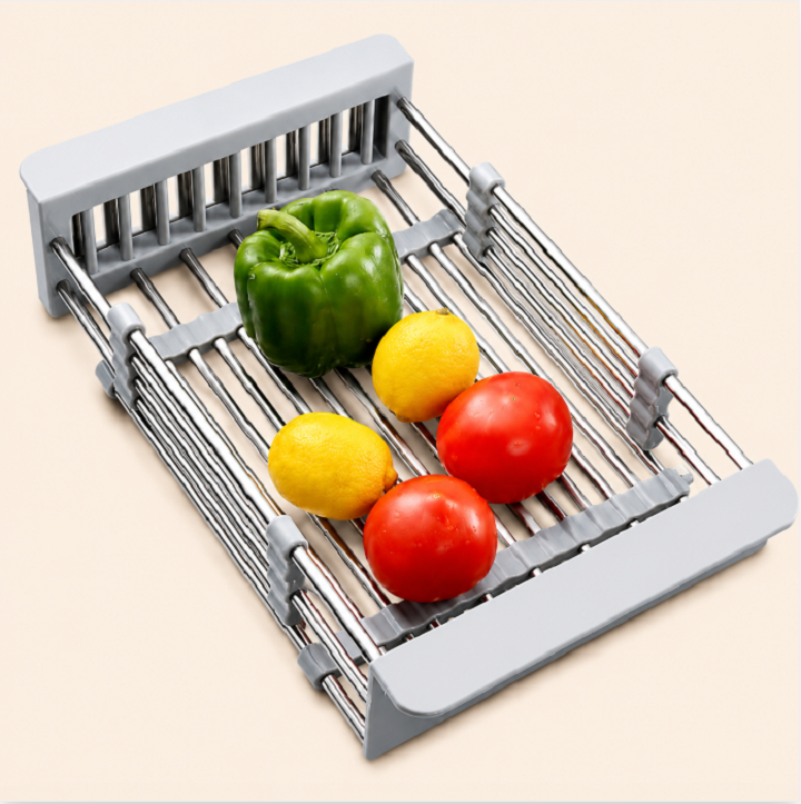 Kệ inox gác bồn rửa chén đa năng - rổ úp cho chậu rửa bát