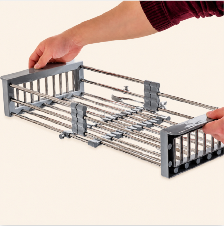 Kệ inox gác bồn rửa chén đa năng - rổ úp cho chậu rửa bát