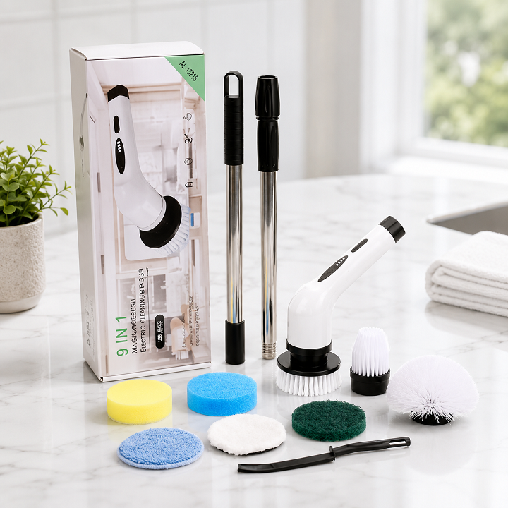 Bàn Chải Điện Vệ Sinh Đa Năng 9 IN 1 - Giải Pháp Làm Sạch Toàn Diện Cho Mọi Góc Nhà