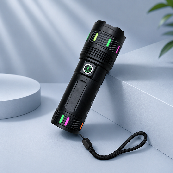 Đèn Pin Led TH701 Với 3 Chế Độ Sáng, Có Đèn Màu Hỗ Trợ Trang Trí