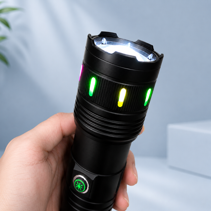 Đèn Pin Led TH701 Với 3 Chế Độ Sáng, Có Đèn Màu Hỗ Trợ Trang Trí