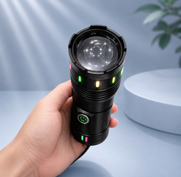 Đèn Pin Led TH701 Với 3 Chế Độ Sáng, Có Đèn Màu Hỗ Trợ Trang Trí