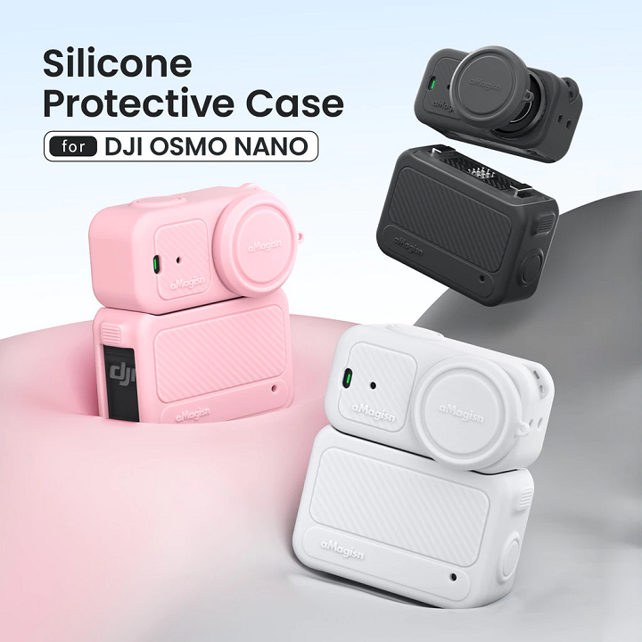 Ốp Bảo Vệ Bằng Silicon aMagisn Cho Camera Hành Động DJI Osmo Nano - Đen
