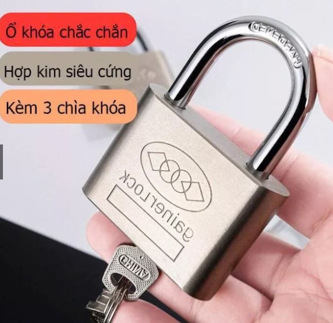 Ổ khóa thép không gỉ an toàn bền bỉ, dùng khóa cửa nhà,khóa vali du lịch chống trộm
