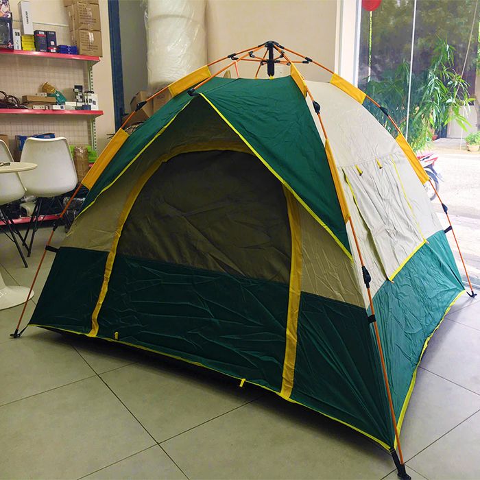 Lều Cắm Trại Du Lịch Tự Bung Tự Động 2 cửa ra vào, 2 cửa sổ kích thước 2 x 2x 1.35m cho 3-4 người