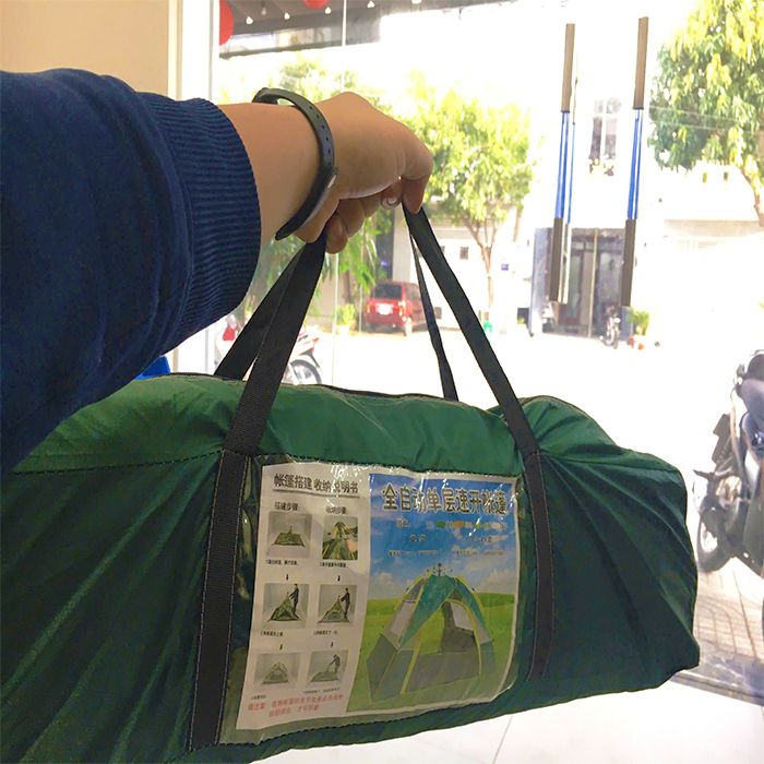 Lều cắm trại du lịch tự bung tự động 2 cửa ra kích thước 2x1.5x1.3m cho 2-3 người