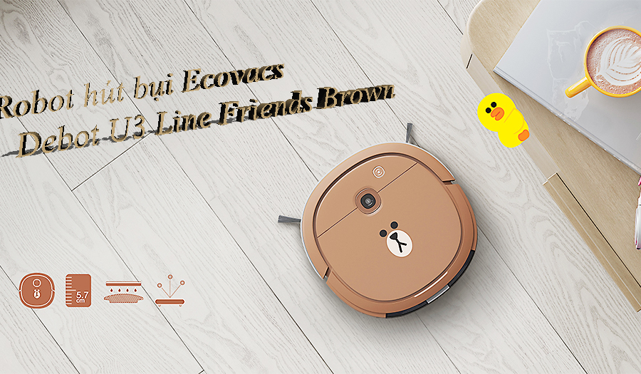 Robot hút bụi Ecovacs Debot U3 Line Friends Brown