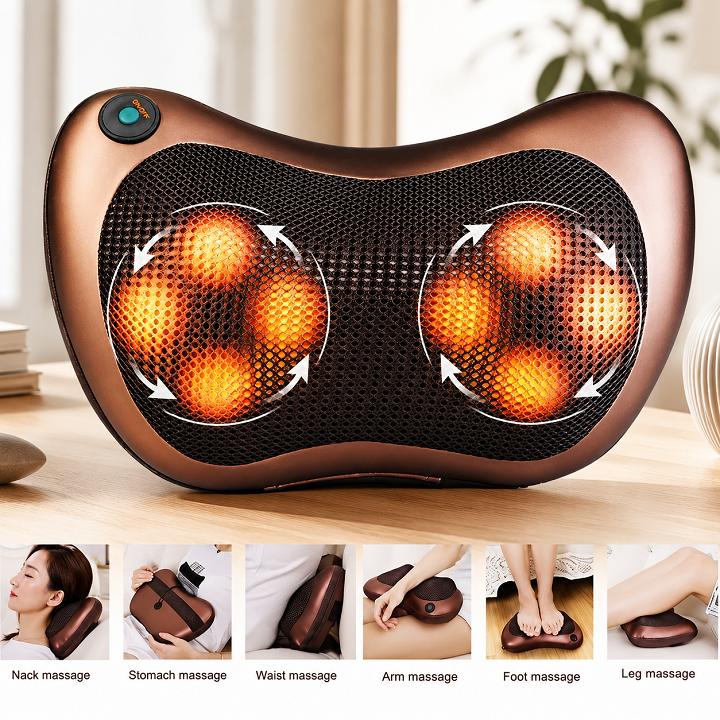 Gối massage cổ vai gáy 8 bi 1 chiều quay cắm điện CHM 8018
