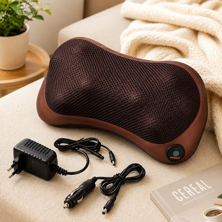 Gối massage cổ vai gáy 8 bi 1 chiều quay cắm điện CHM 8018
