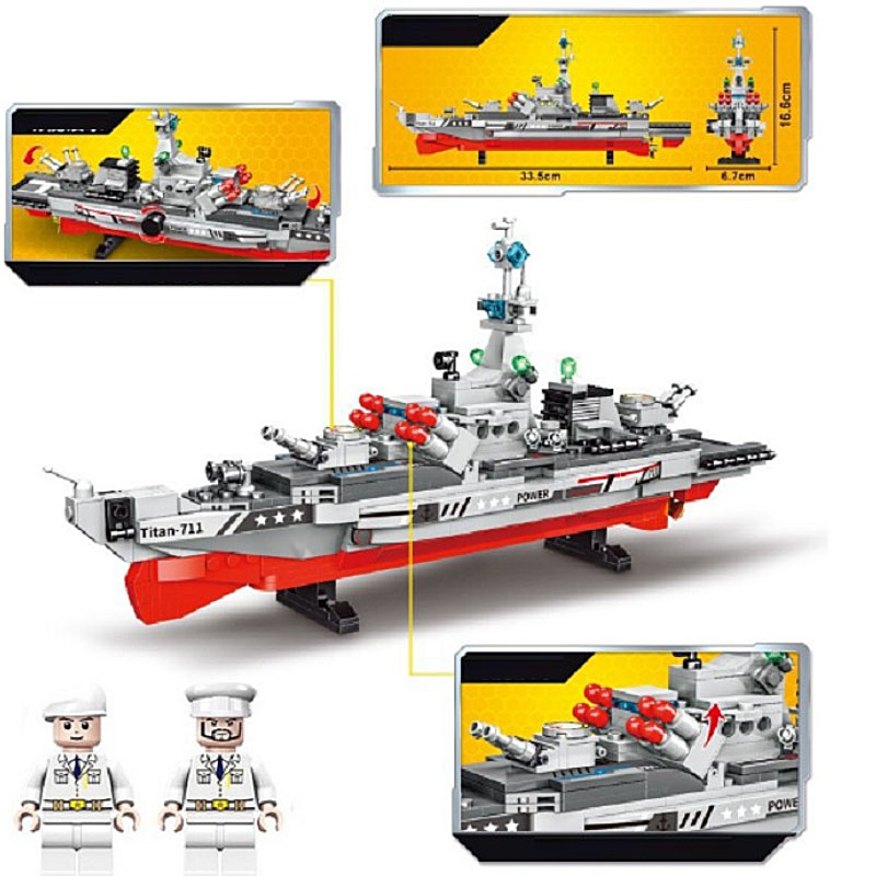 Đồ chơi lắp ghép Lego HSANHE Tàu chiến Titan 711