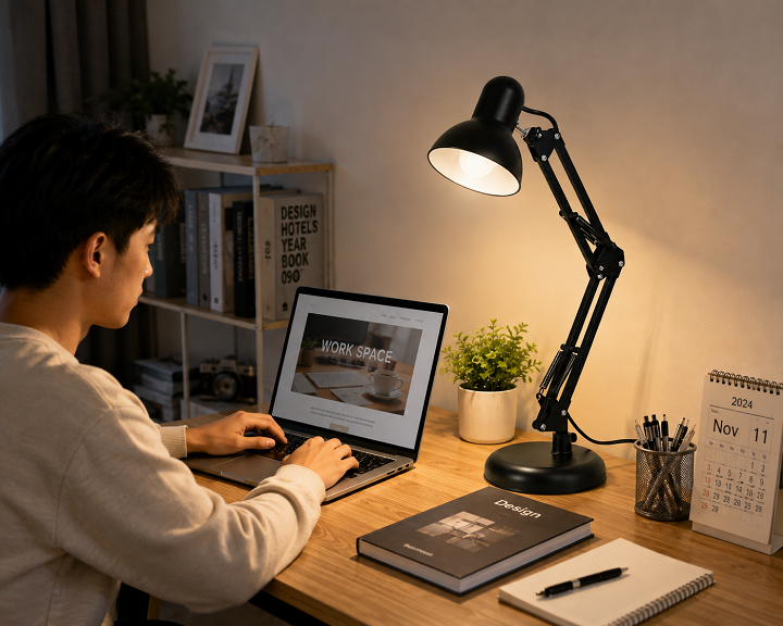 Đèn học để bàn 2in1, đèn học để bàn pixar gấp gọn, xoay 360 độ ( Không bao gồm bóng đèn)