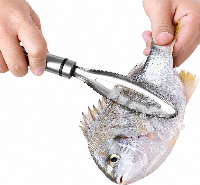 Dụng cụ đánh vảy cá chất liệu Inox bền bỉ dài 23 cm
