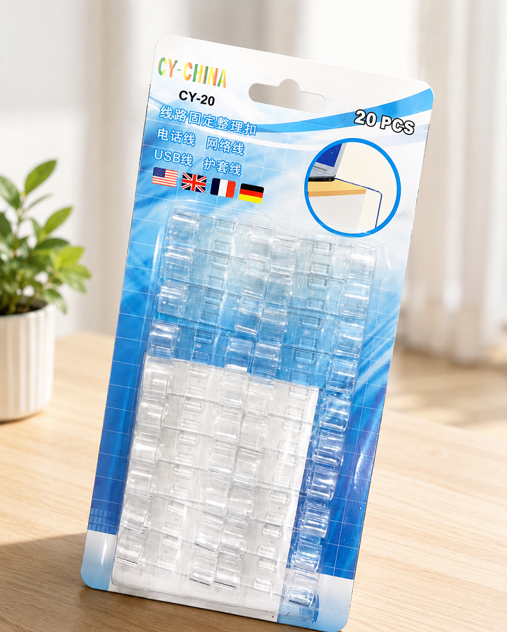 Bộ 20 Miếng Dán Tường Cố Định, Đi Gọn Dây Điện Gọn Gàng Thẩm Mỹ