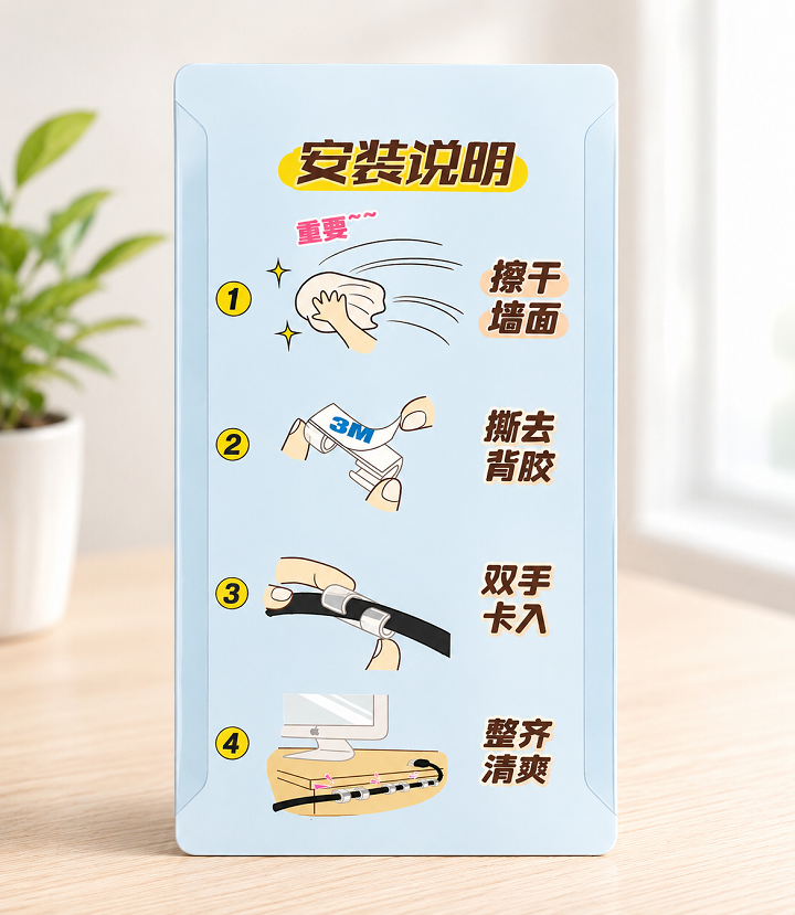 Bộ 20 Miếng Dán Tường Cố Định, Đi Gọn Dây Điện Gọn Gàng Thẩm Mỹ