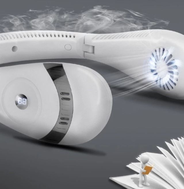 Quạt Đeo Cổ Gọn Nhẹ Mini Không Cánh An Toàn Tiện Lợi Dùng Sạc