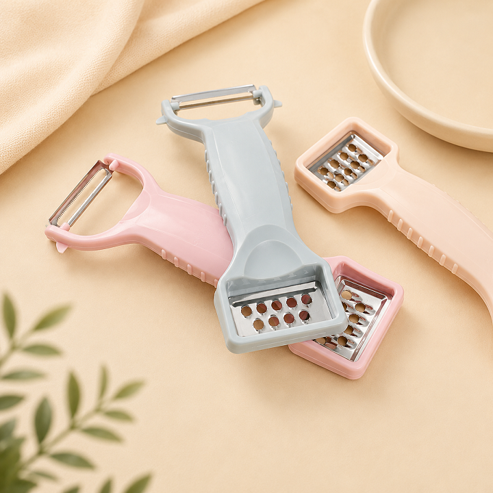 Dụng cụ nạo gọt rau củ 2 đầu, lưỡi inox sắc bén, chất liệu nhựa lúa mạch an toàn