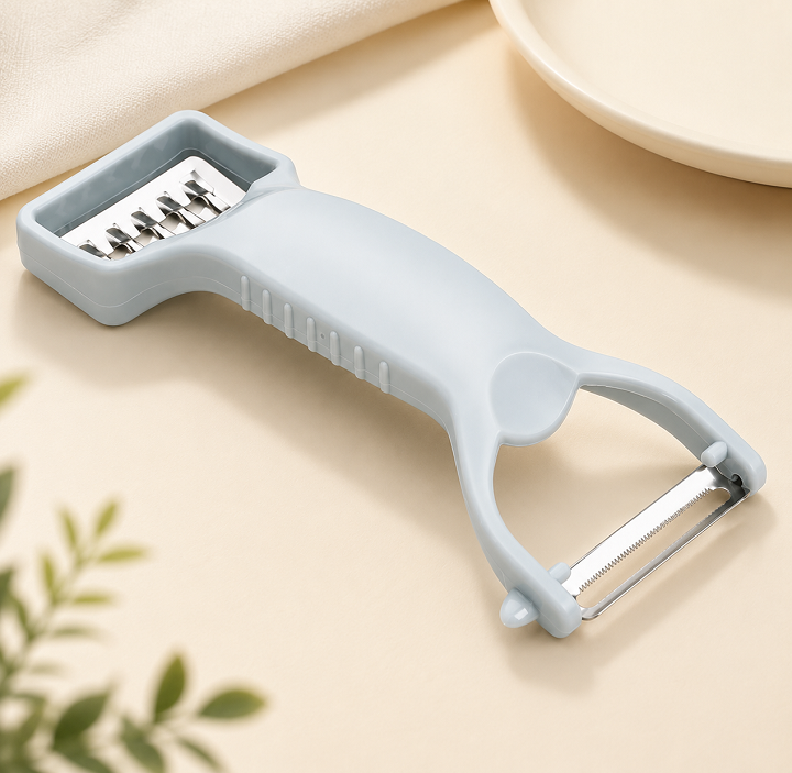 Dụng cụ nạo gọt rau củ 2 đầu, lưỡi inox sắc bén, chất liệu nhựa lúa mạch an toàn