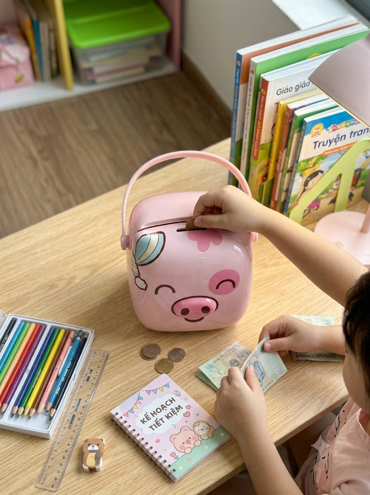 Két sắt mini hình Heo - Hồng