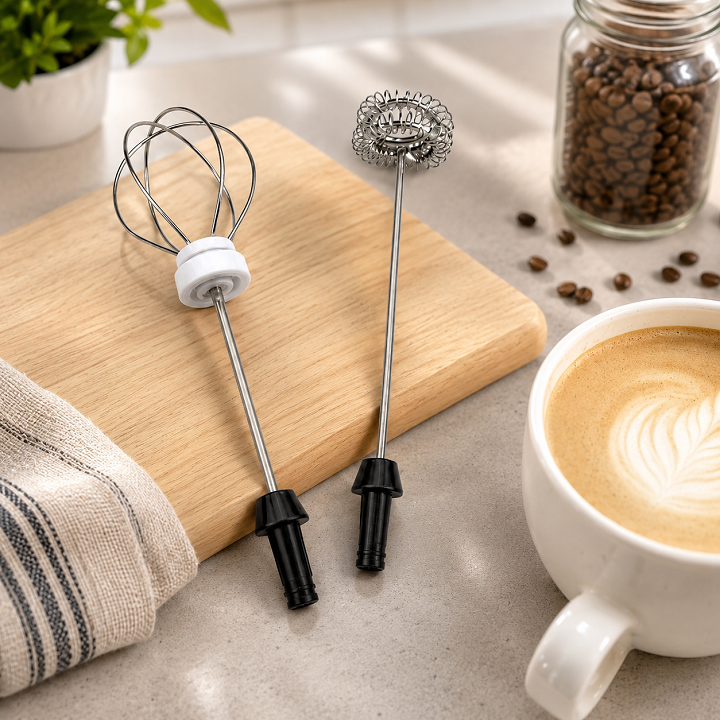 Máy Đánh Bọt Cà Phê, Đồ Uống, Trứng Kích Thước Mini Wisk Dùng Pin