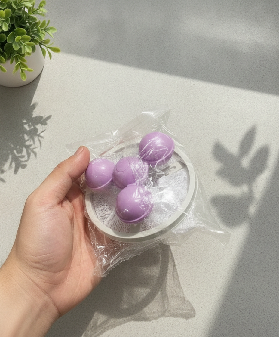 Túi lưới lọc rác lông tóc cho máy giặt hình cánh quạt - Tím