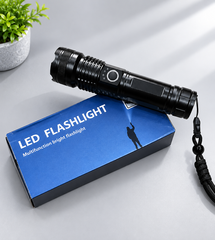 Đèn Pin LED X80 Có 4 Chế Độ Sáng, Dùng Pin Sạc