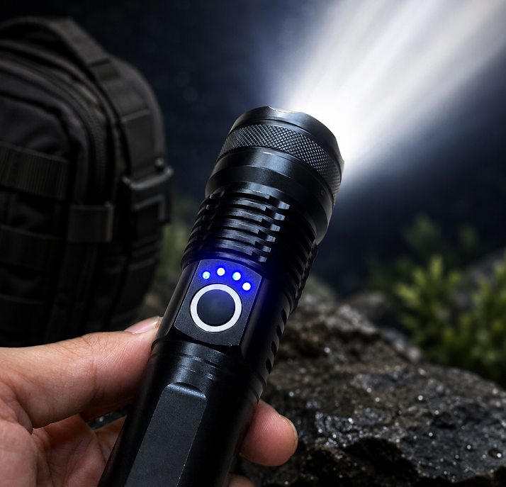 Đèn Pin LED X80 Có 4 Chế Độ Sáng, Dùng Pin Sạc