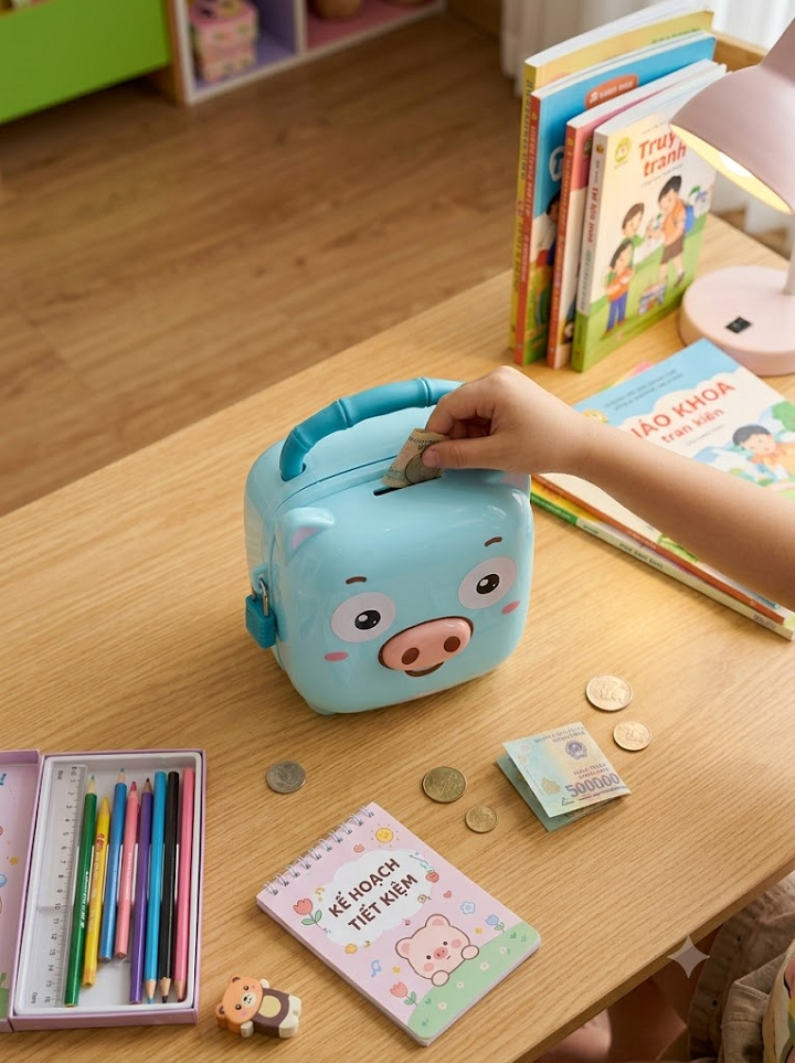 Két sắt mini hình Heo - Xanh